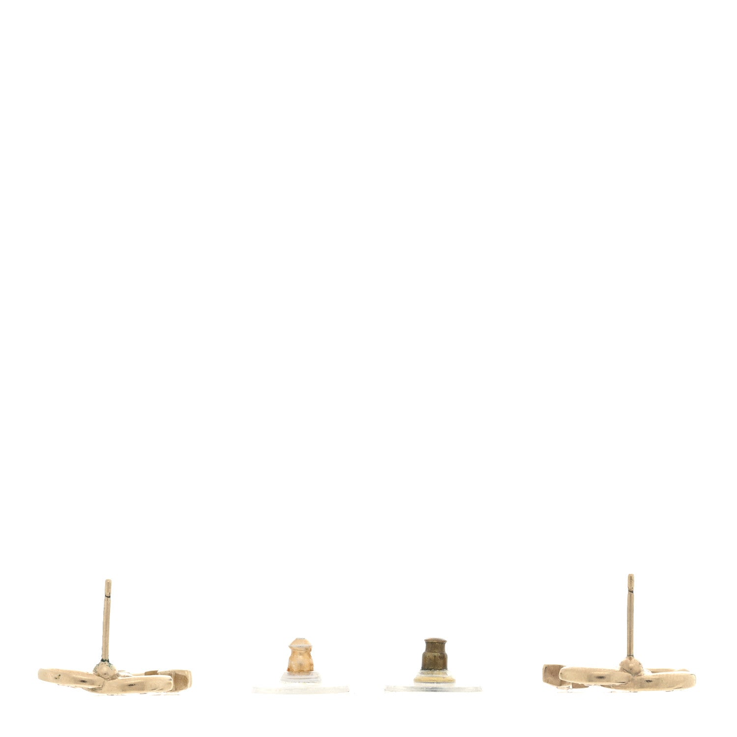 Chanel Crystal CC Starfall Earrings Gold 3 of 5