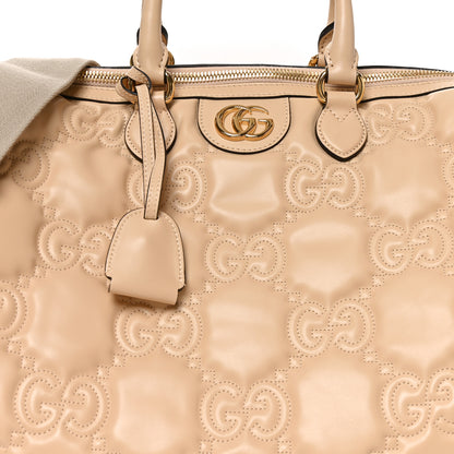 Gucci Calfskin GG Matelasse Medium Duffle Bag Naturale 6 of 8