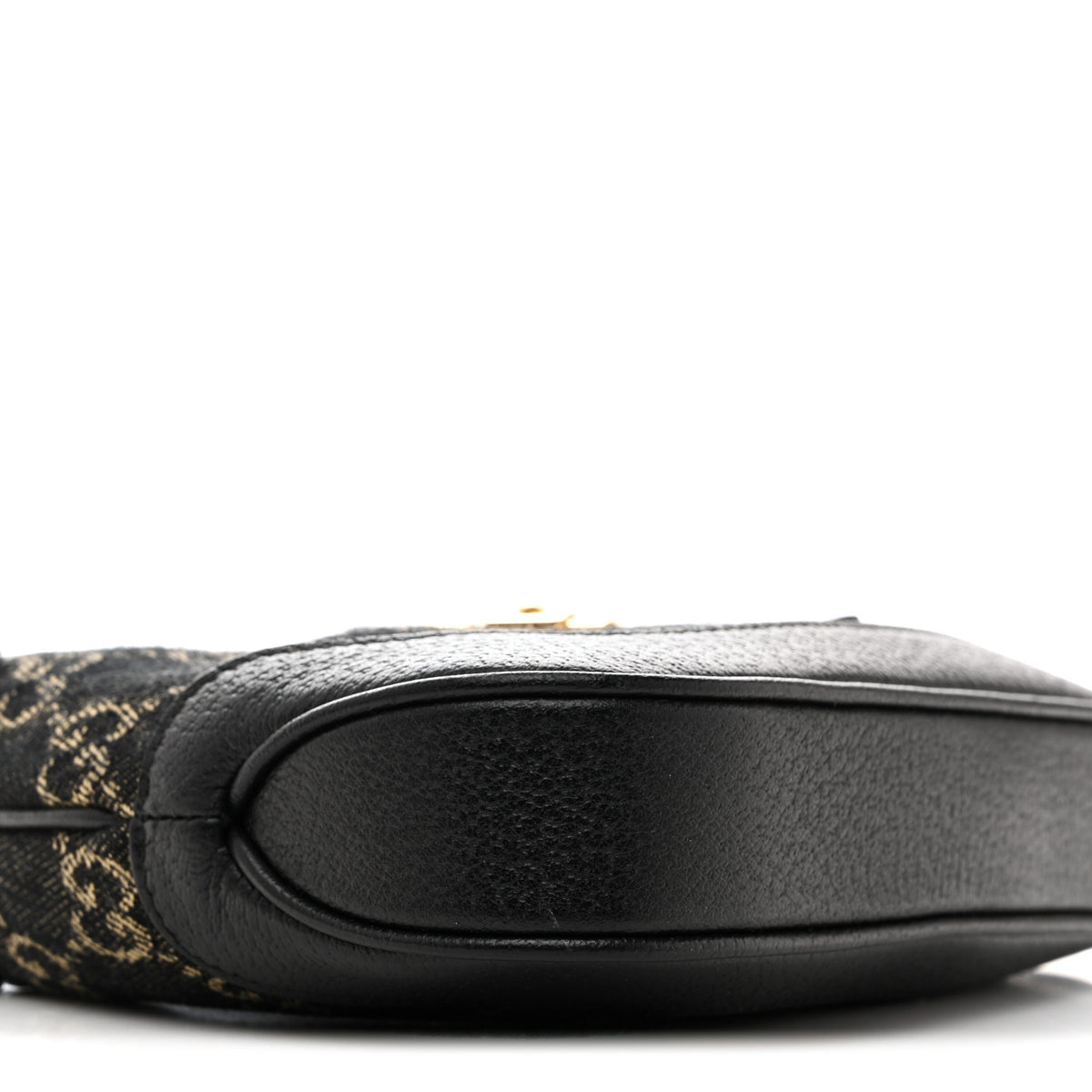 Gucci Jacquard Black Denim GG Monogram Textured Dollar Calfskin Mini Jackie 1961 Hobo Black Ivory 9 of 13