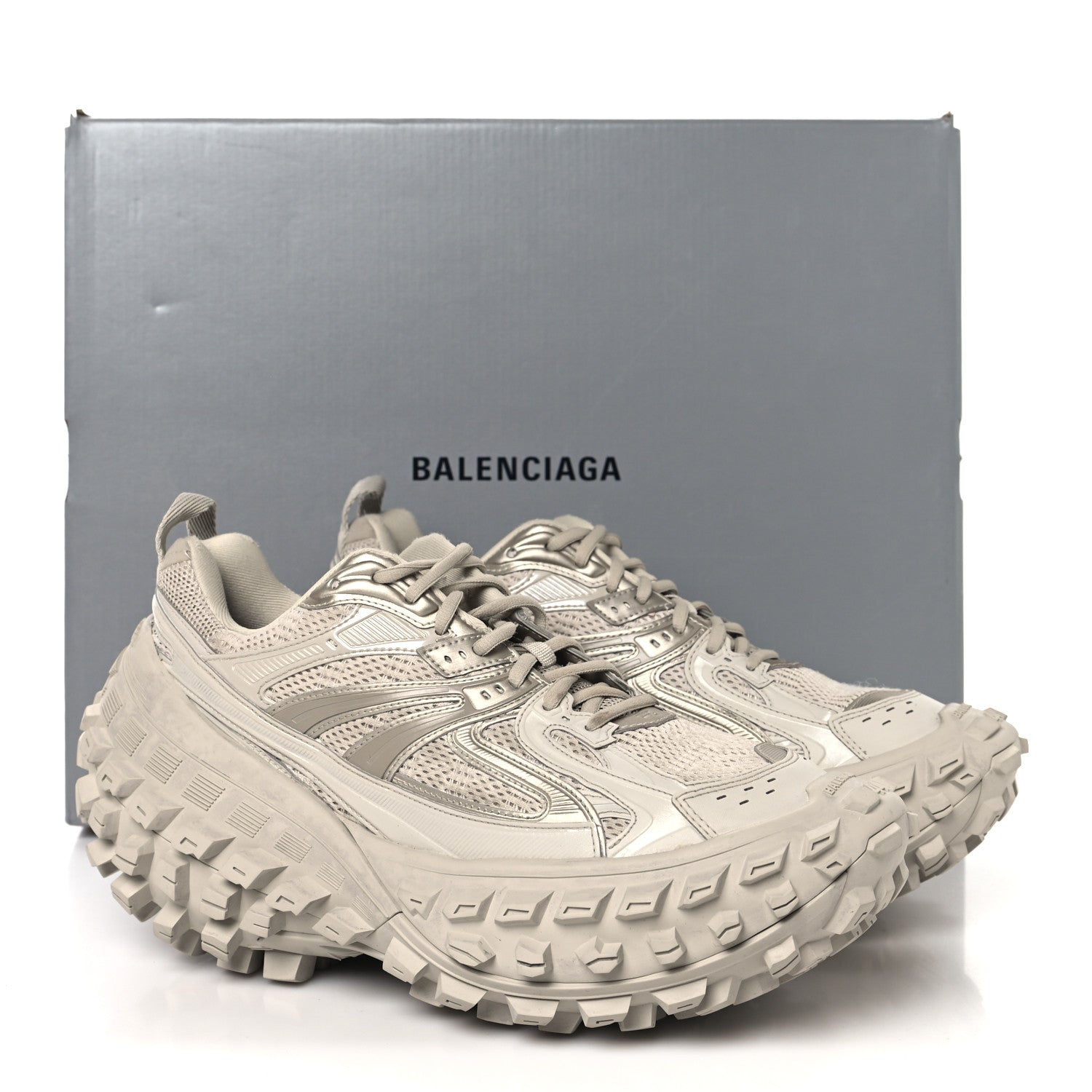 Balenciaga Rubber Mesh Mens Defender Sneakers 44 Monocolor Beige 9 of 9