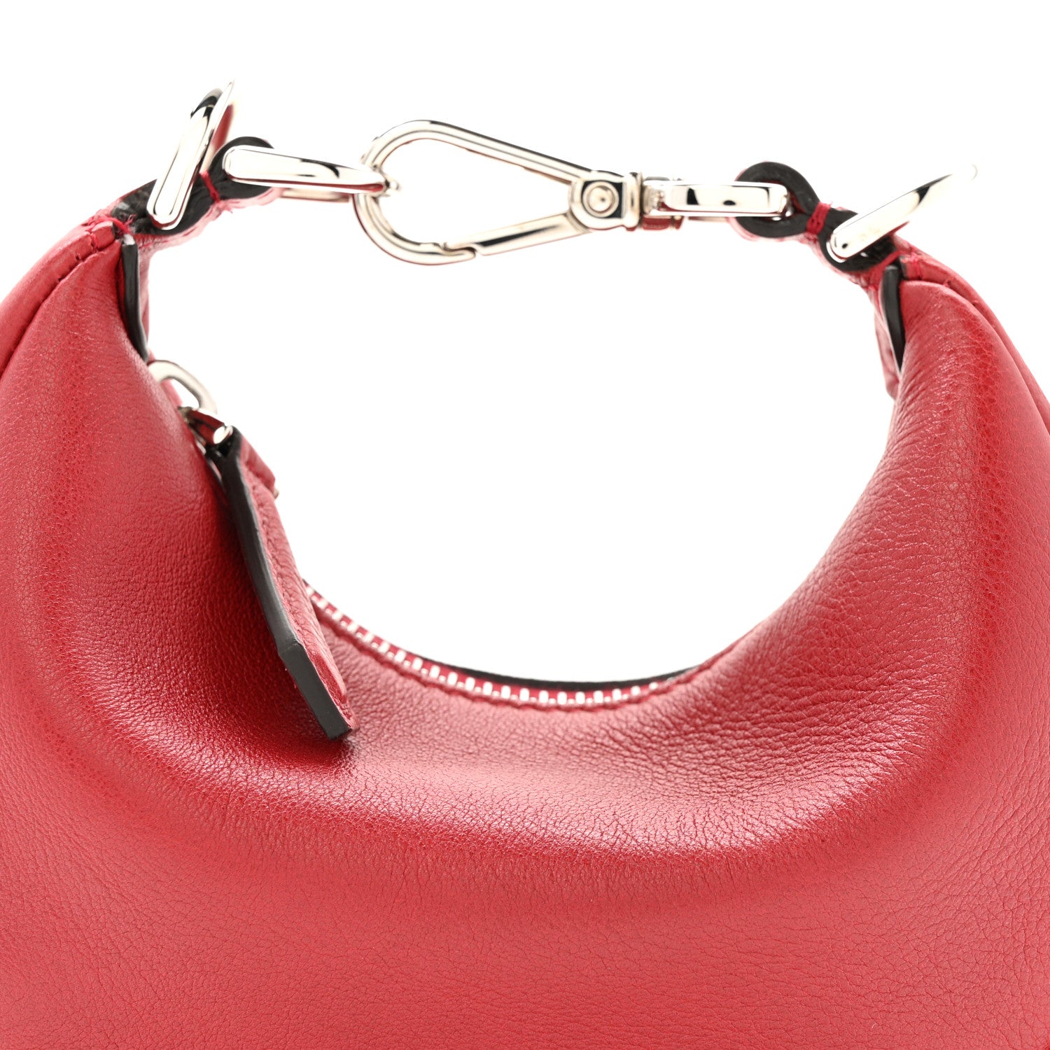 Fendi Vitello Grace New Matte Nano Fendigraphy Hobo Charm Scarlet 14 of 19