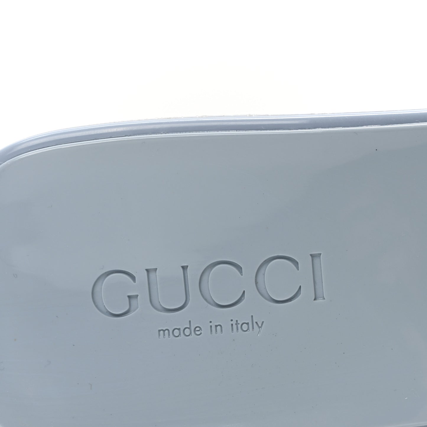 Rubber Gucci Logo Womens Platform 20/60mm Slide Sandals 40 Porcelain Light Blue