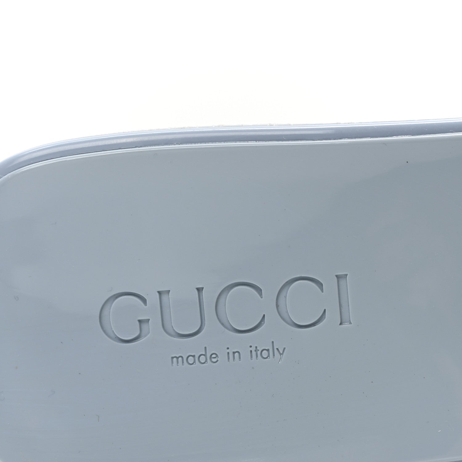 Gucci Rubber Gucci Logo Womens Platform 20/60mm Slide Sandals 40 Porcelain Light Blue 8 of 9