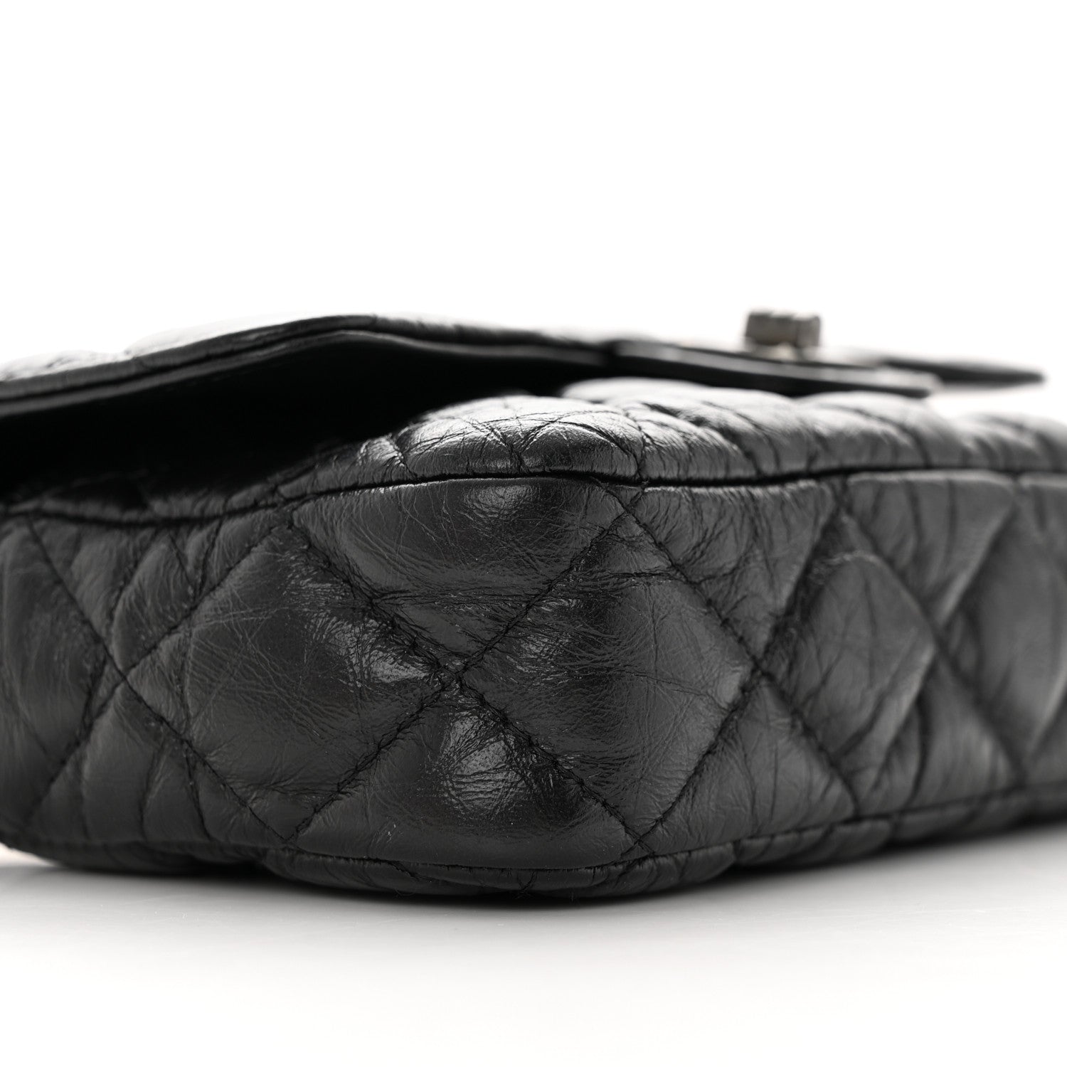 Chanel Aged Calfskin Quilted 2.55 Reissue Phone Holder With Chain So Black 11 of 12
