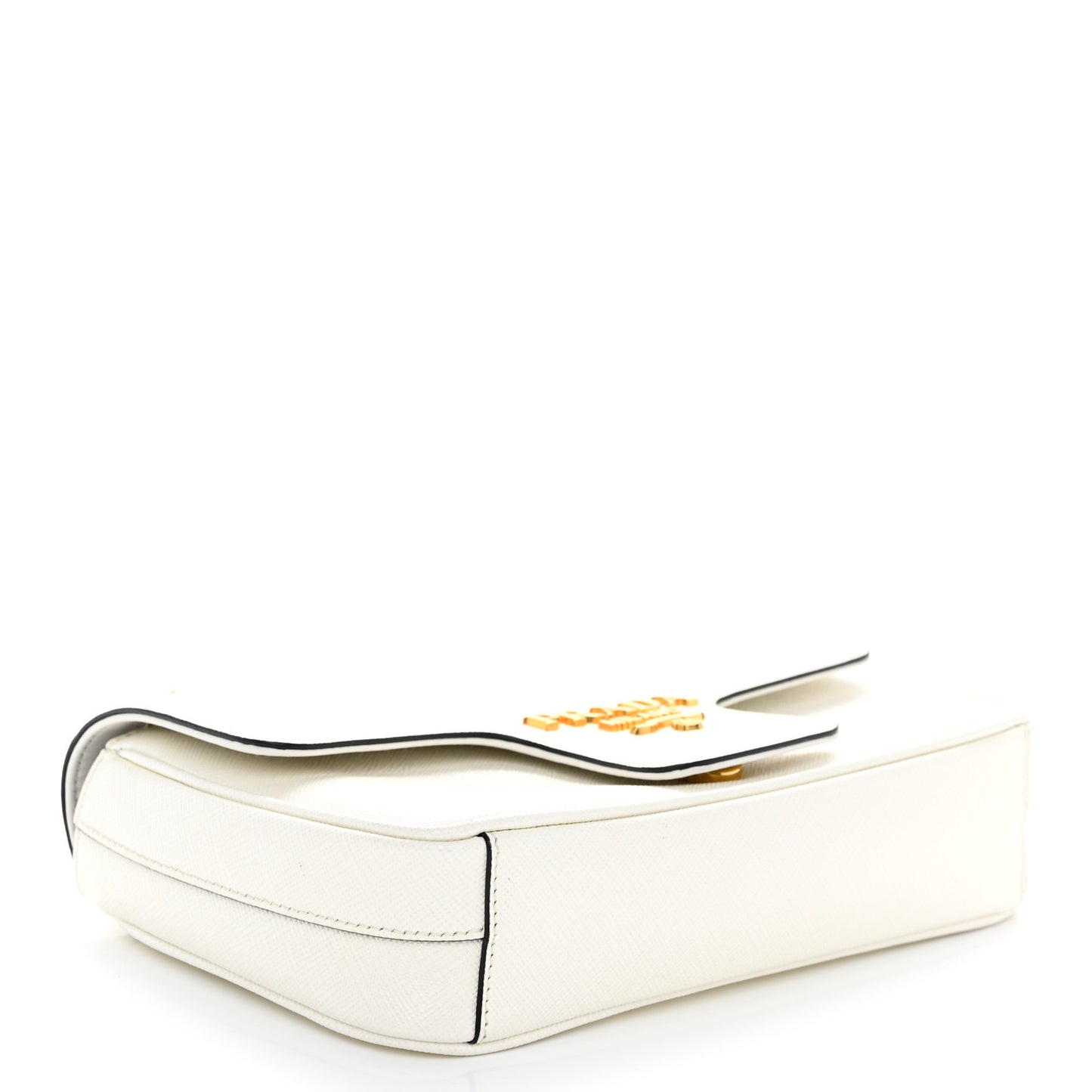 Saffiano Flap Shoulder Bag White