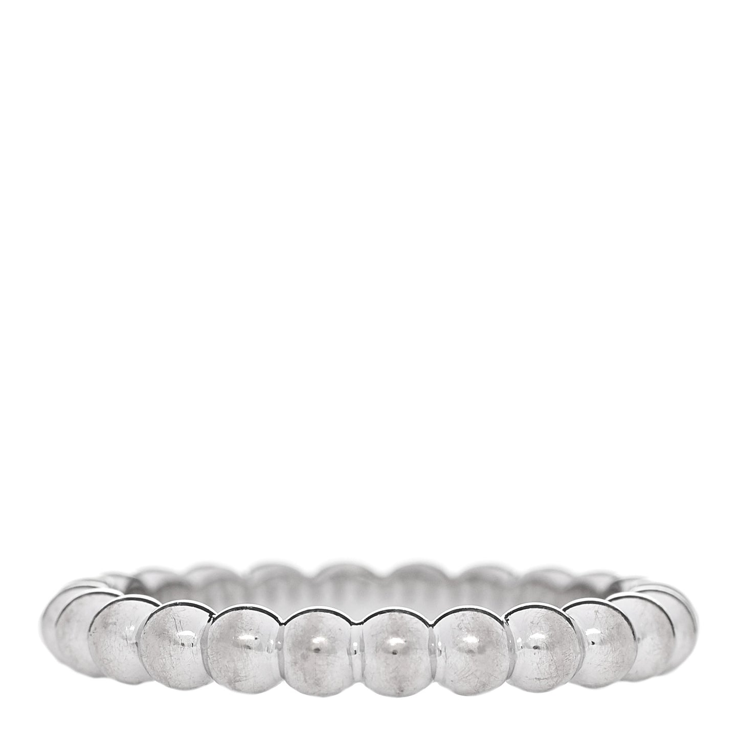 18K White Gold Medium Perlee Ring 52 6