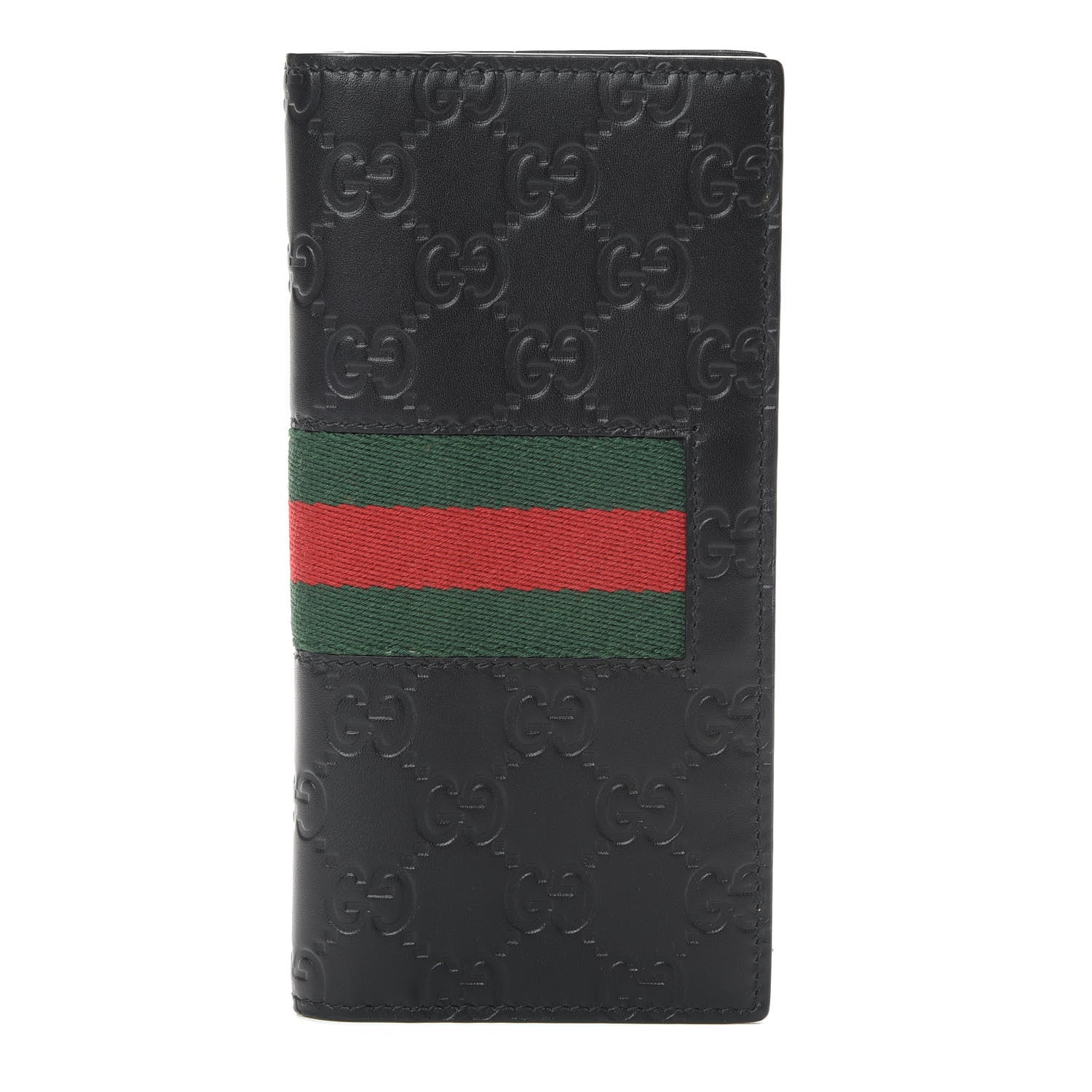 Gucci Guccissima Signature Web New Web Long Wallet Black 1 of 8