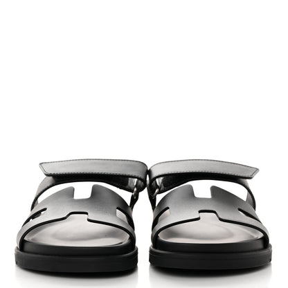 Hermes Calfskin Womens Chypre Sandals 35.5 Black 2 of 9