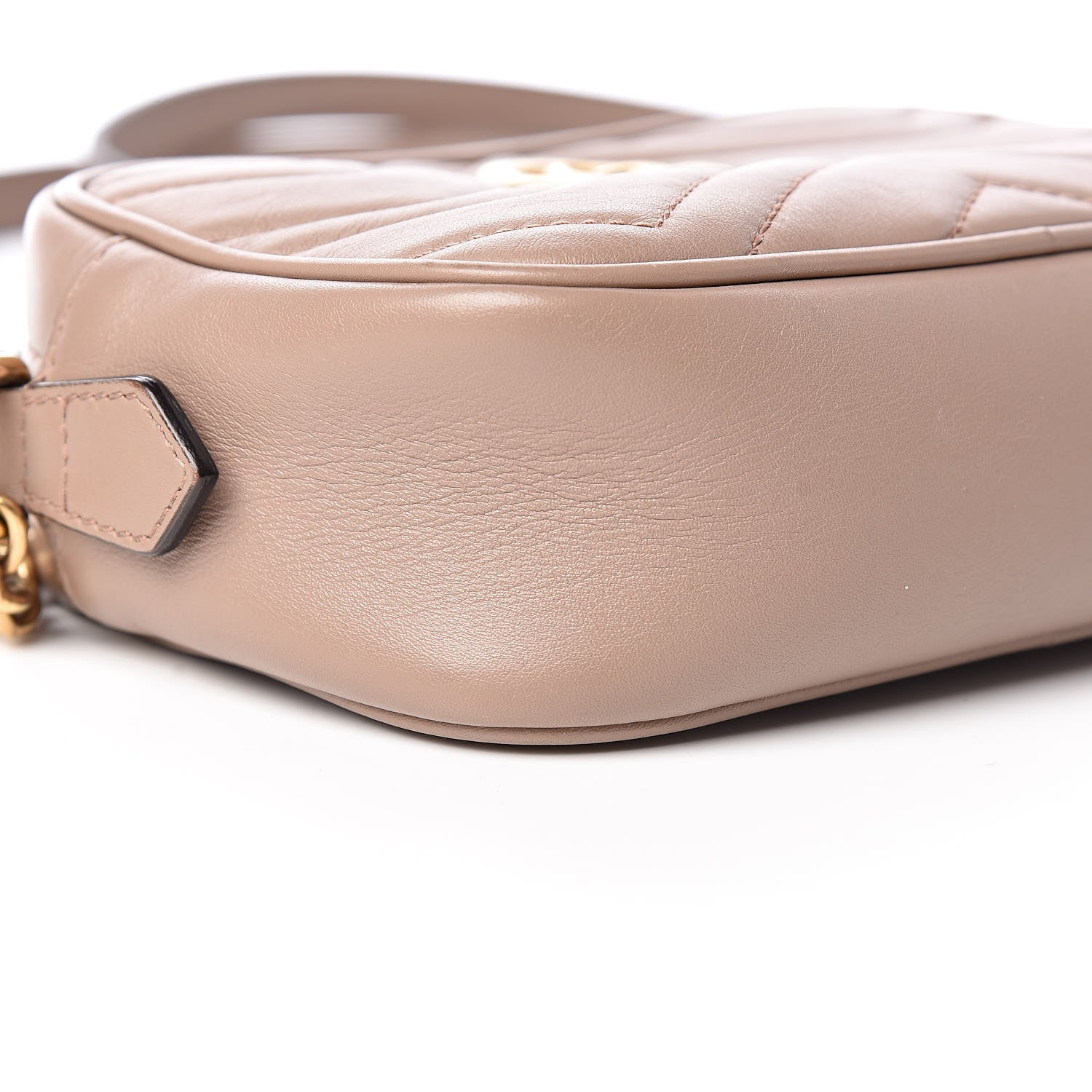 Gucci Calfskin Matelasse Mini GG Marmont Chain Shoulder Bag Porcelain Rose 9 of 15