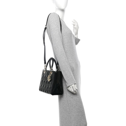 Christian Dior Patent Cannage Medium Lady Dior Black 2 of 11