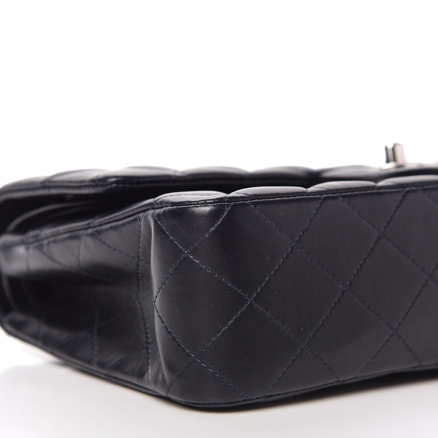Lambskin Quilted Medium Double Flap Dark Navy