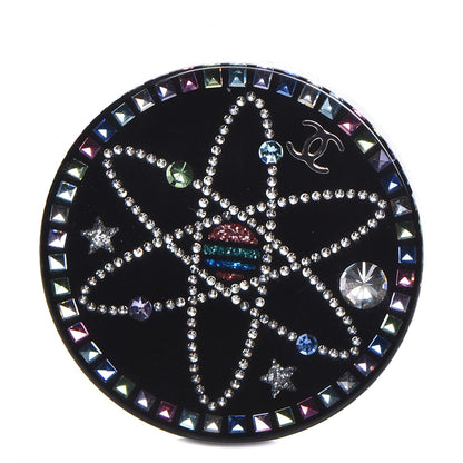 Chanel Glittered Resin Strass Brooch Black Pink 1 of 5