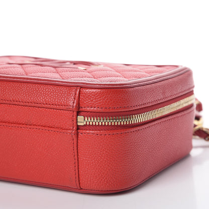 Chanel Caviar Quilted Medium CC Filigree Vanity Case Red 9 of 11