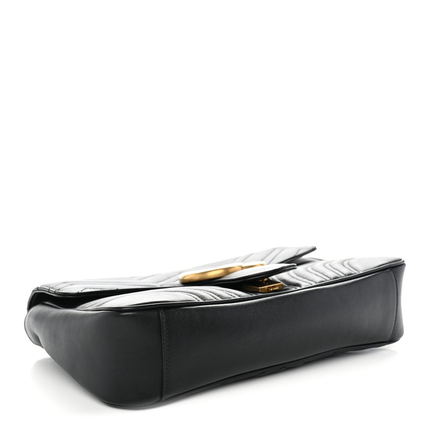 Calfskin Matelasse Medium GG Marmont Shoulder Bag Black