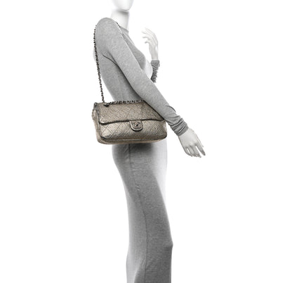 Chanel Distressed Metallic Lambskin Quilted Le Marais Ligne Flap Gold 2 of 18