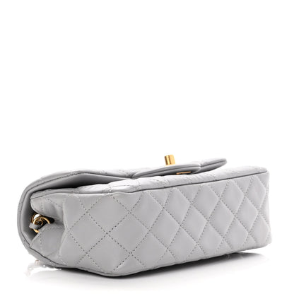 Chanel Lambskin Quilted Mini Rectangular Pearl Crush Flap Grey 4 of 12