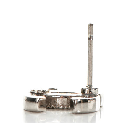 Chanel Crystal CC Earrings Silver 3 of 8