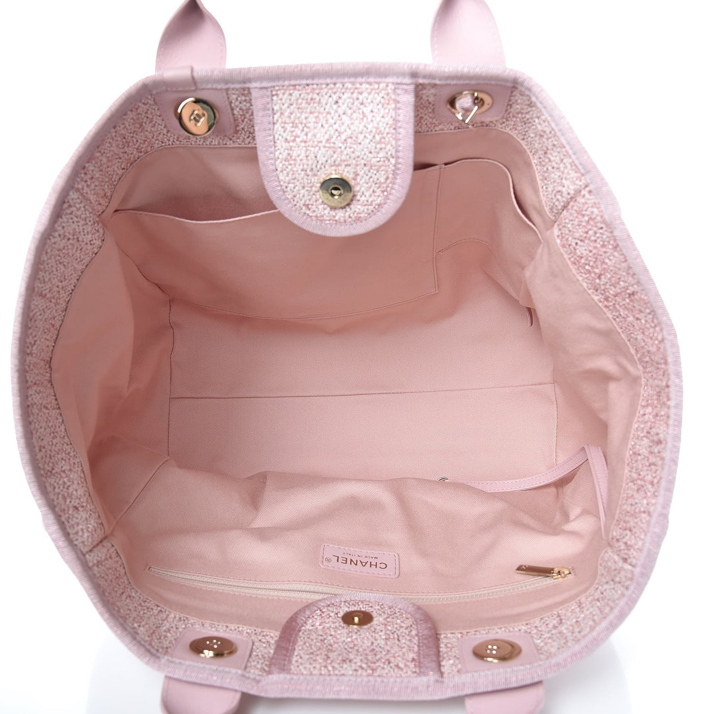 Straw Lurex Large Deauville Tote Pink