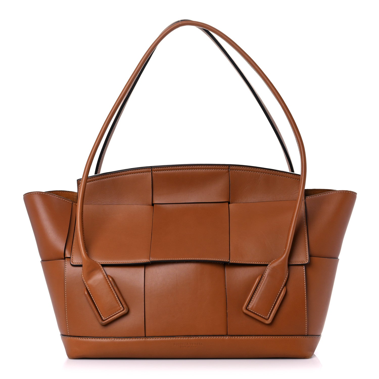 Bottega Veneta French Calfskin Maxi Intrecciato Large Arco Wood 1 of 14