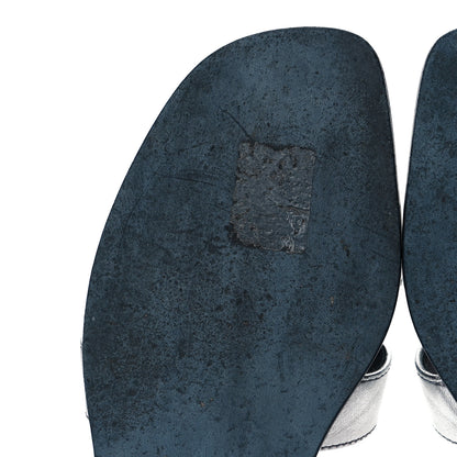 Hermes Metallic Epsom Oran Sandals 37 Gris Argente 10 of 11