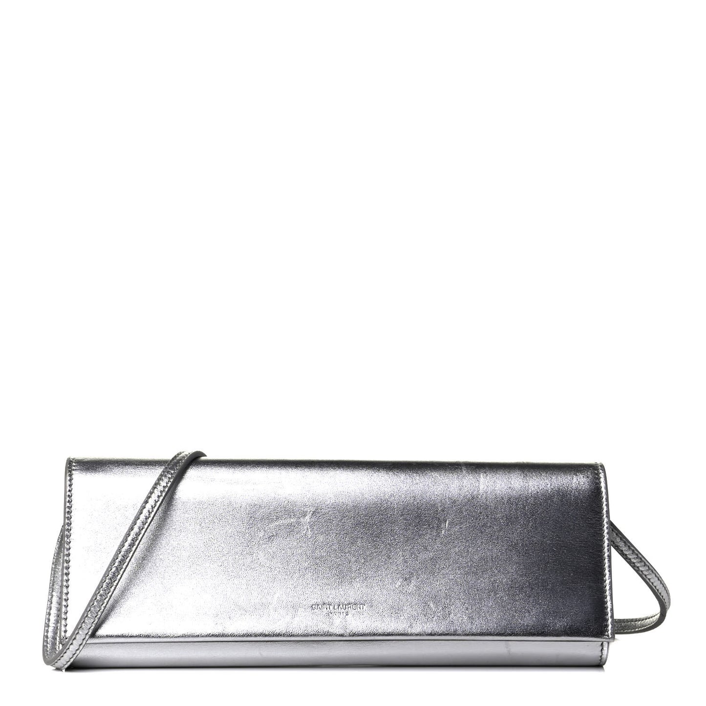 Metallic Nappa Silk Fetiche Clutch Argento