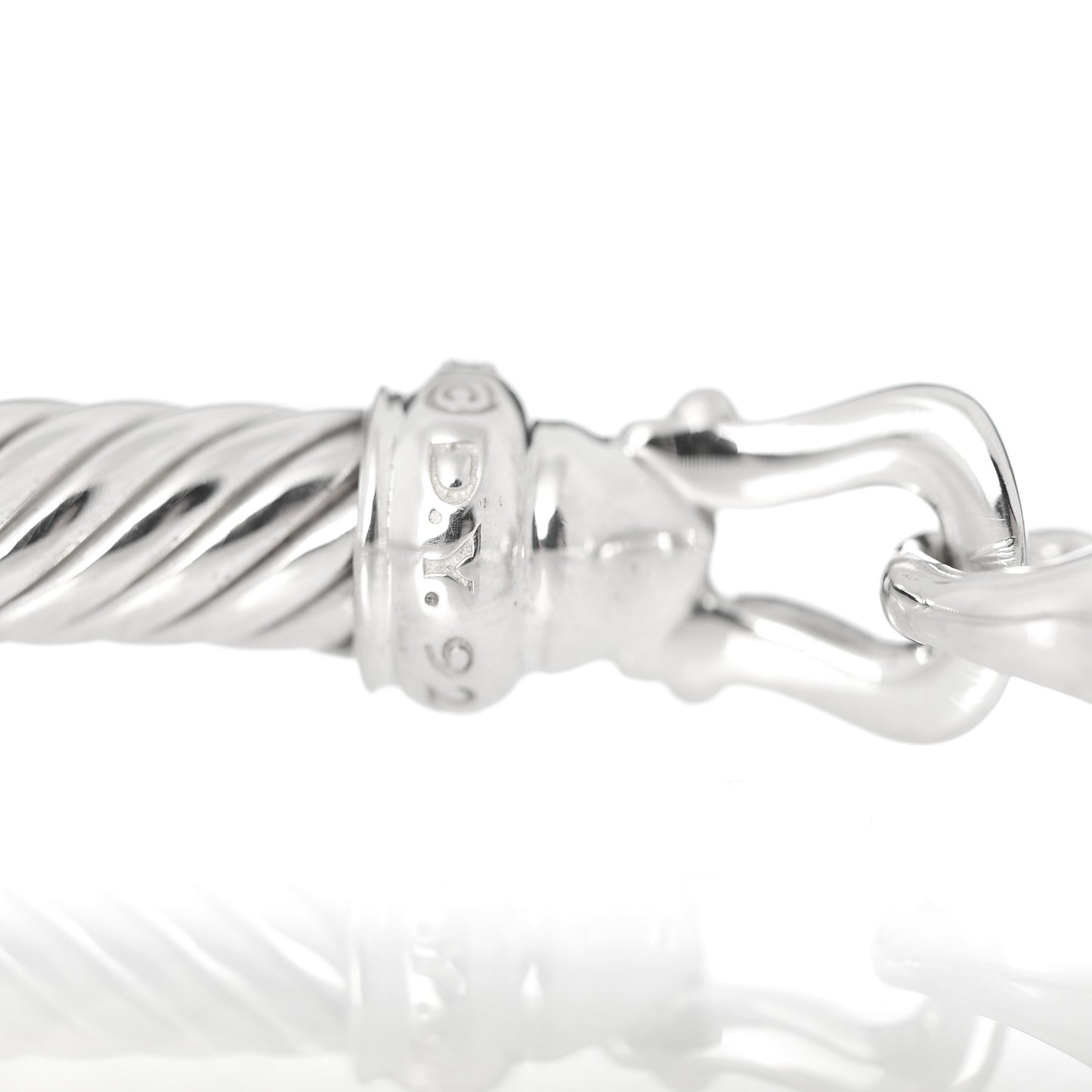 Sterling Silver Diamond 5mm Cable Buckle Bracelet