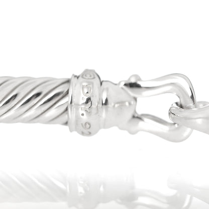 David Yurman Sterling Silver Diamond 5mm Cable Buckle Bracelet 4 of 4