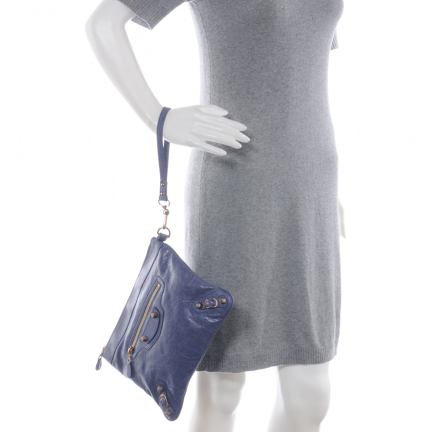 Agneau Giant Rose Gold Hardware 12 Flat Handle Clutch Jacynthe