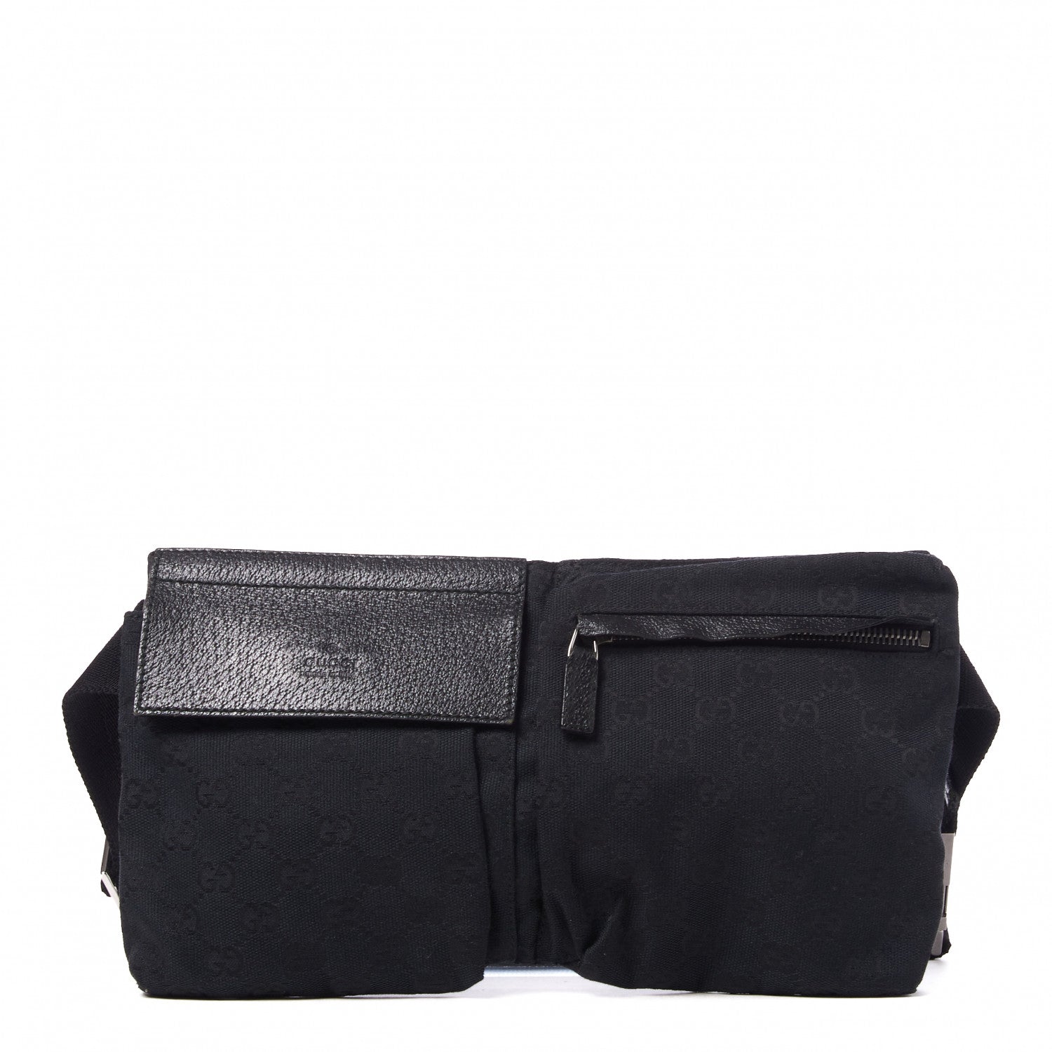 Gucci GG Monogram Double Pocket Belt Bag Black 1 of 6