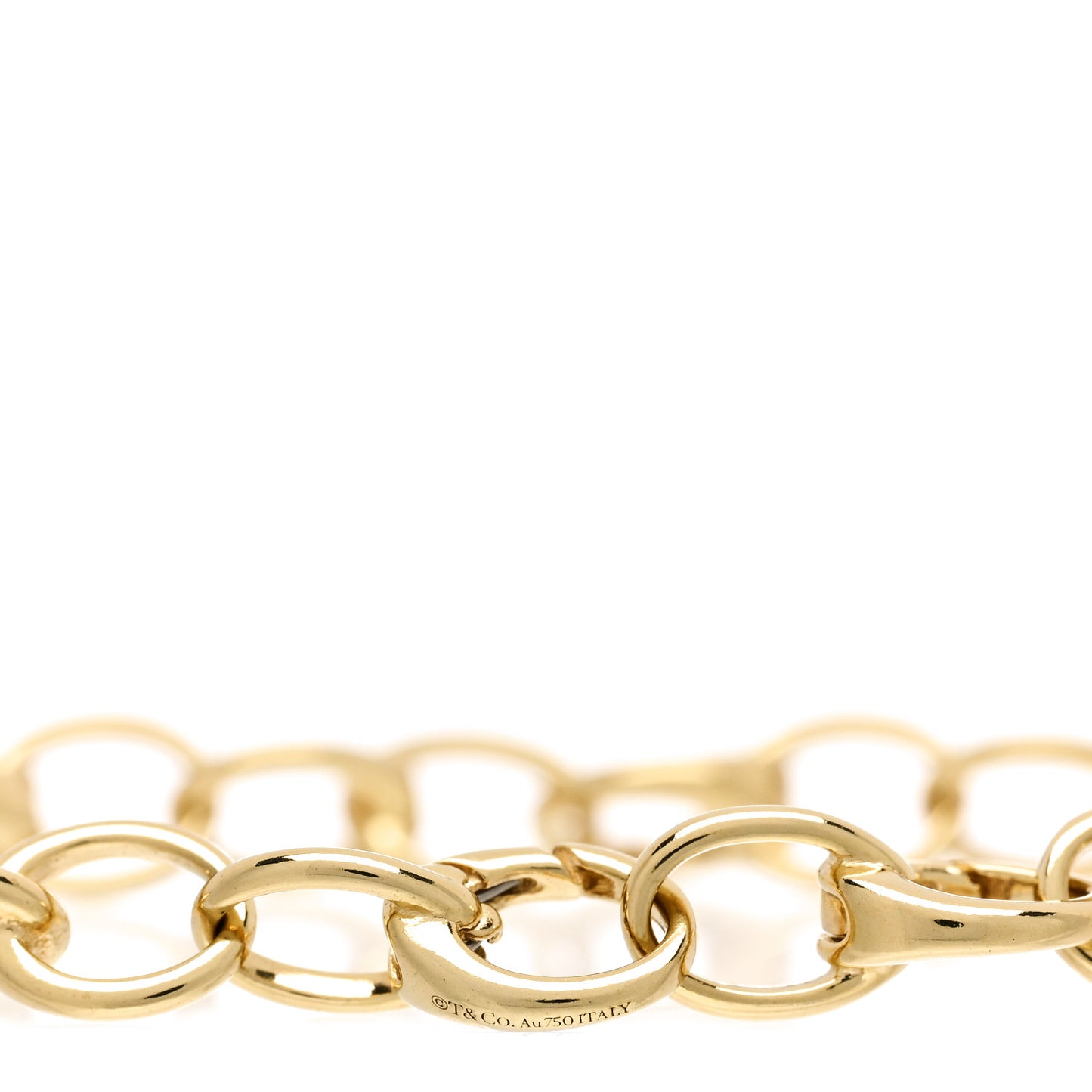 18K Yellow Gold Oval Clasping Link Bracelet