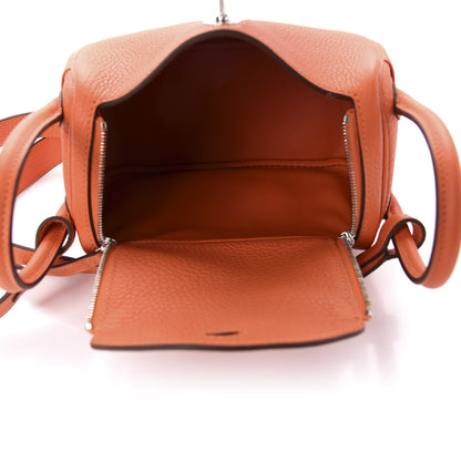 Hermes Taurillon Clemence Mini Lindy 20 Feu 5 of 10