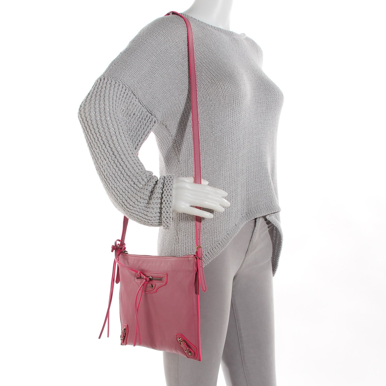 Balenciaga Calfskin Papier Highlight Neo Crossbody Rose Anglaise 2 of 10