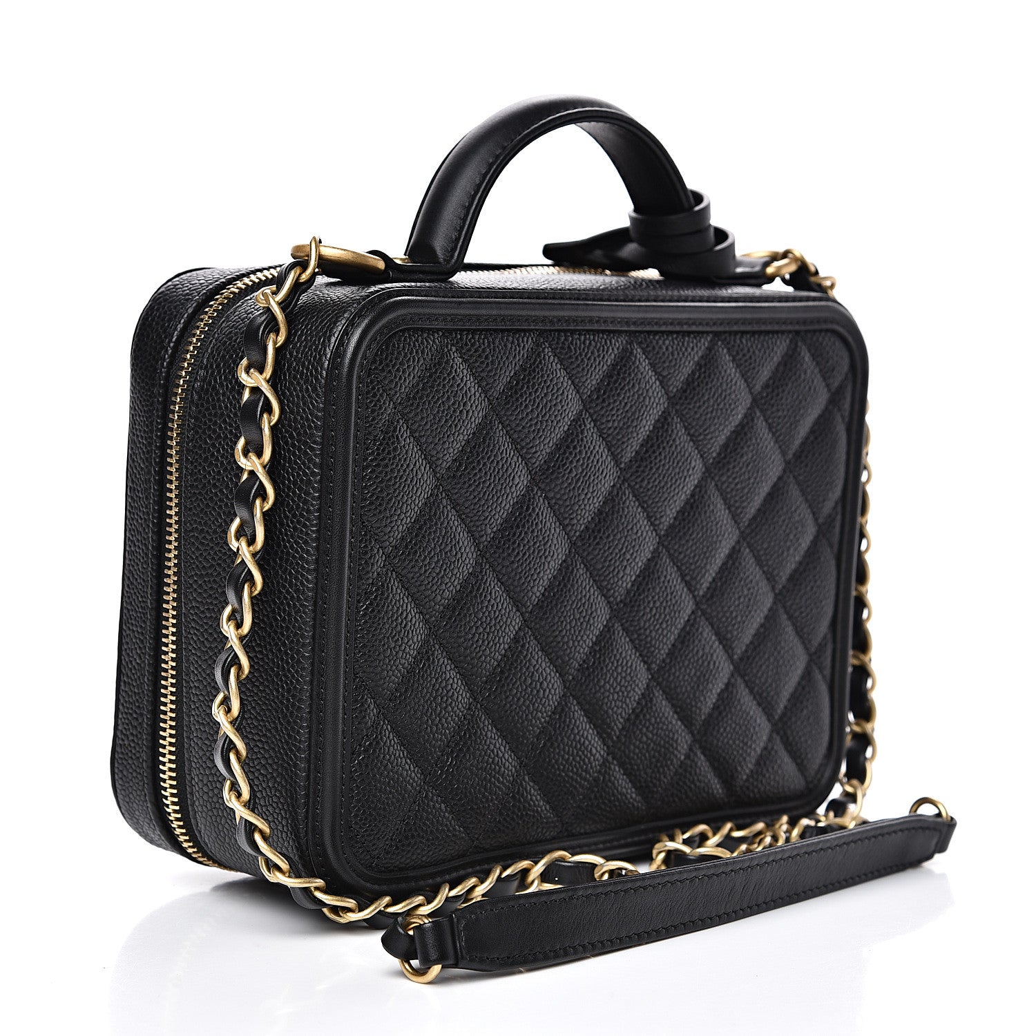 Chanel Caviar Quilted Medium CC Filigree Vanity Case Black 2 of 10