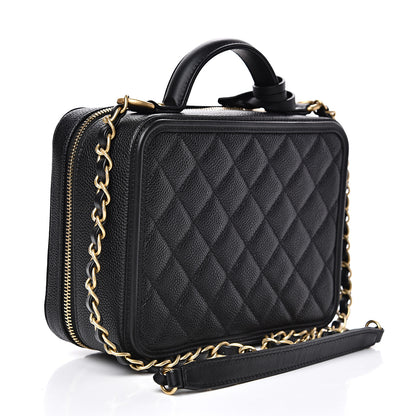 Chanel Caviar Quilted Medium CC Filigree Vanity Case Black 2 of 10