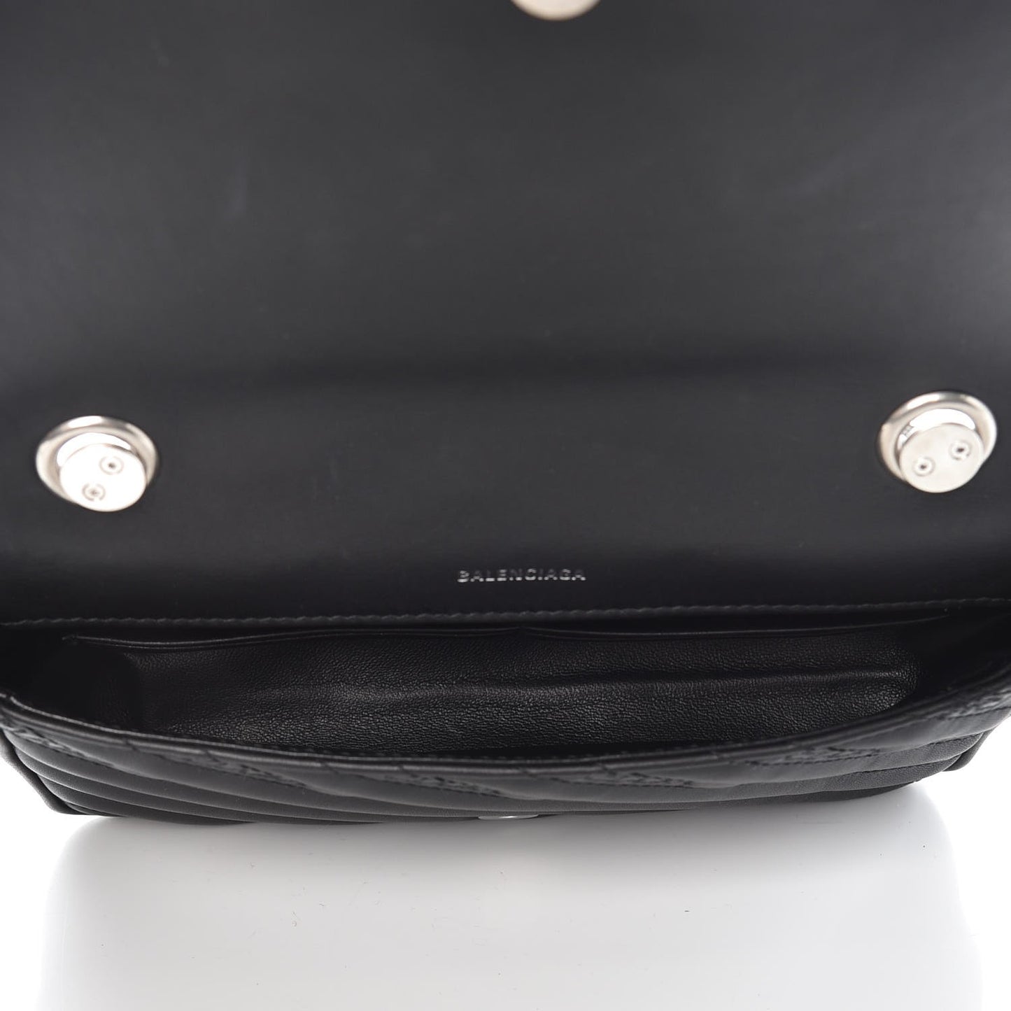 Calfskin Logo Matelasse S BB Round Crossbody Bag Black