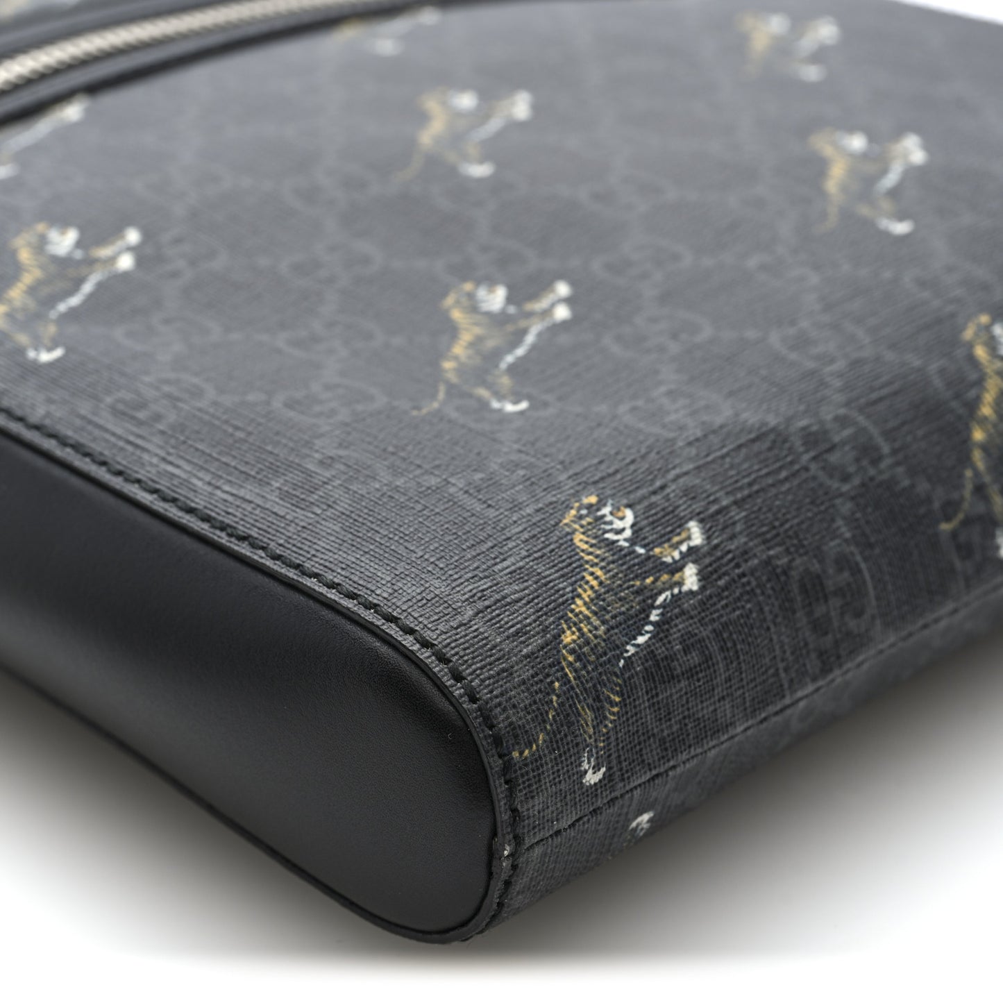 GG Supreme Monogram Tigers Web Messenger Bag Black Multicolor