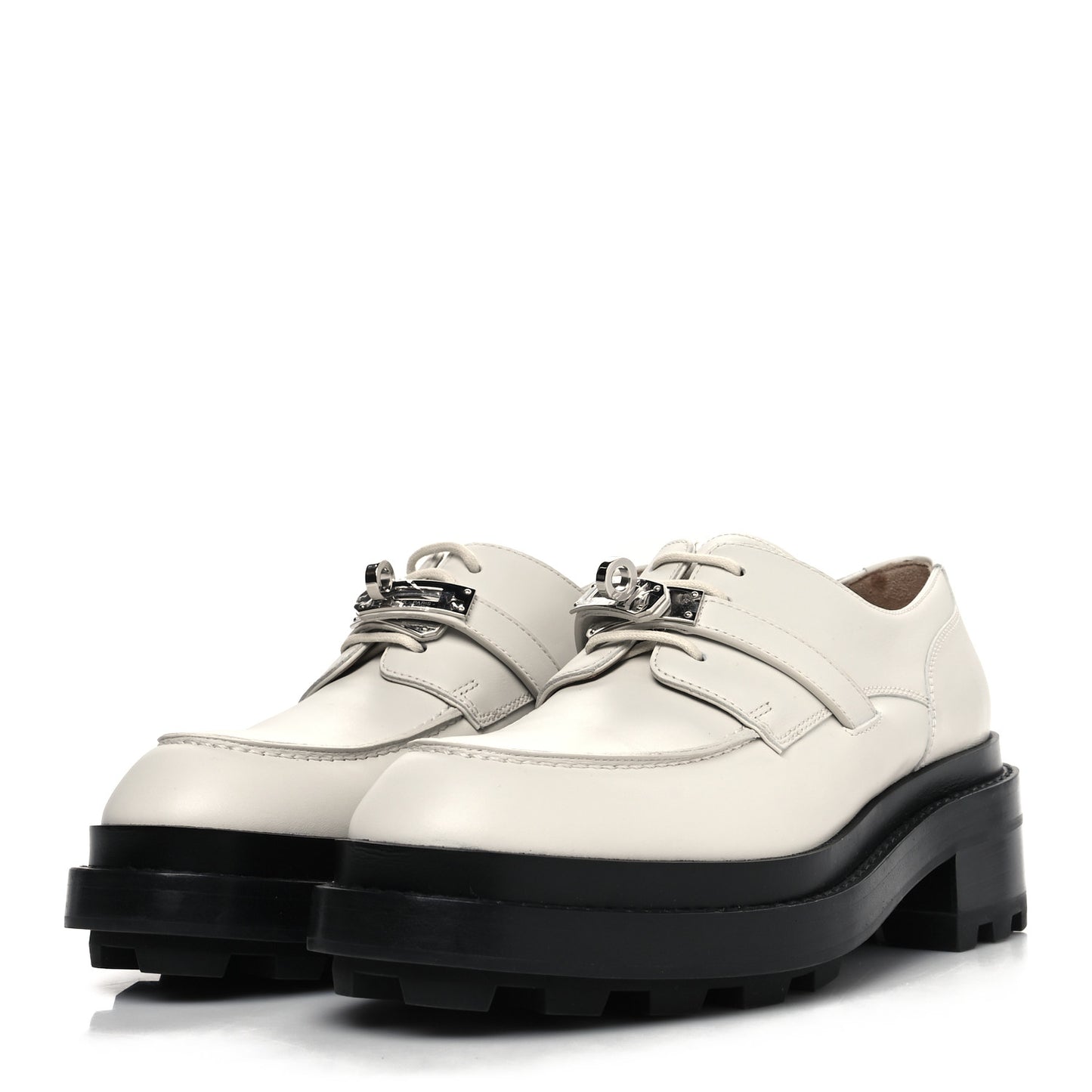 Glossed Calfskin First Derby 37 Beige Glaise