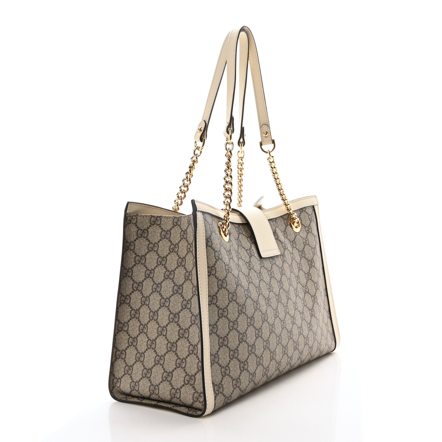 Gucci GG Supreme Monogram Medium Padlock Tote White 3 of 10