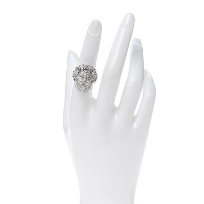 Chanel 18K White Gold Diamond Sous le Signe du Lion Ring 54 6.75 2 of 6