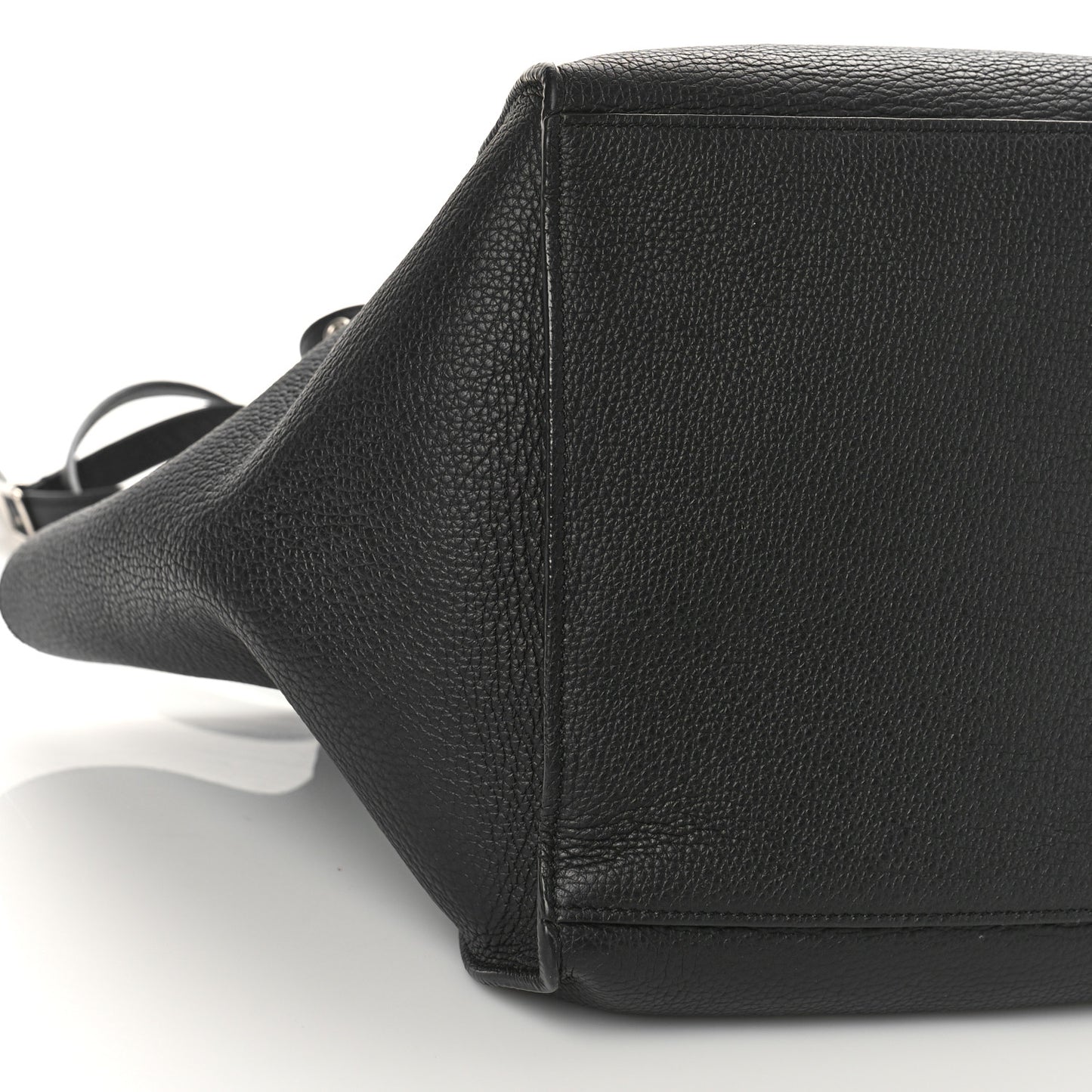 Supple Grained Calfskin Small Big Bag Black
