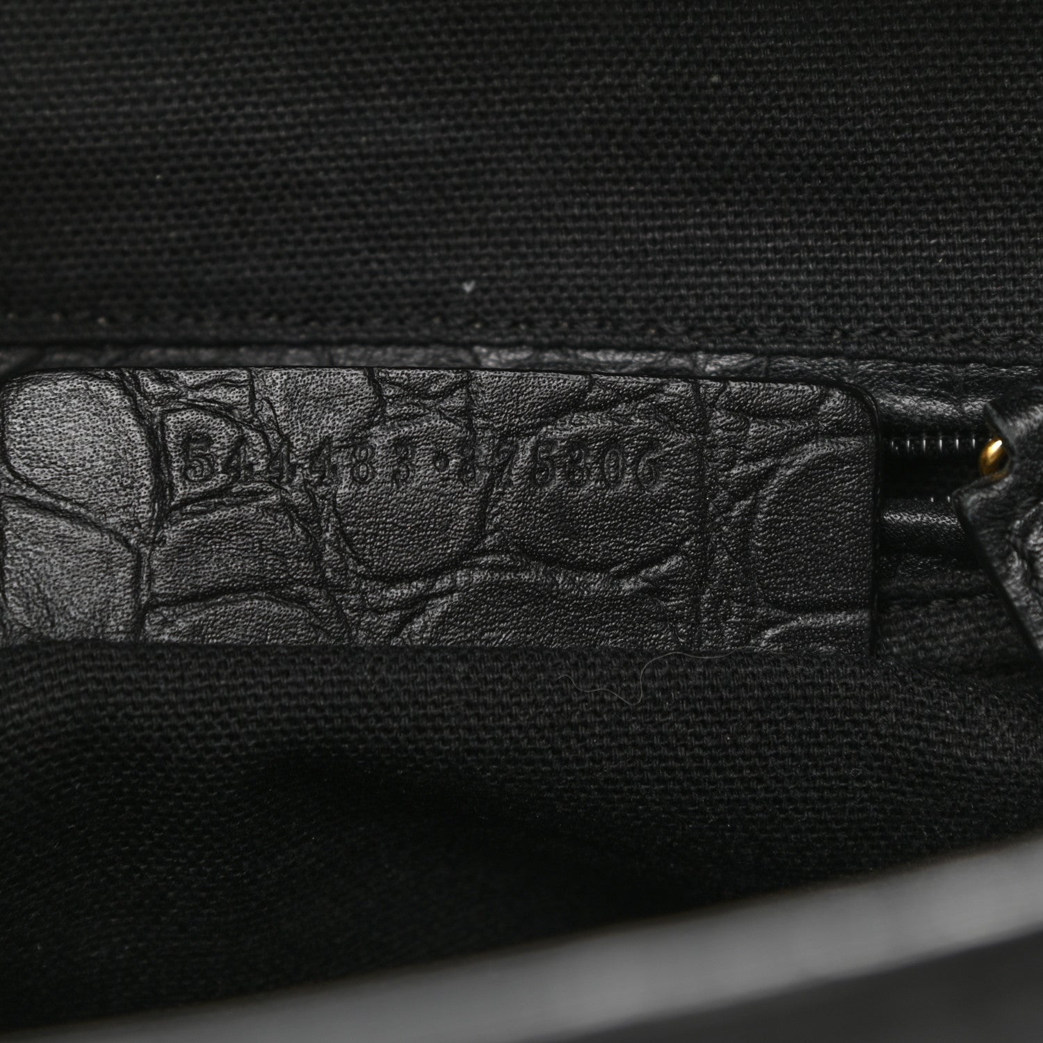 Alexander McQueen Calfskin Crocodile Embossed Small Skull Padlock Zip Around Tote Black 7 of 13