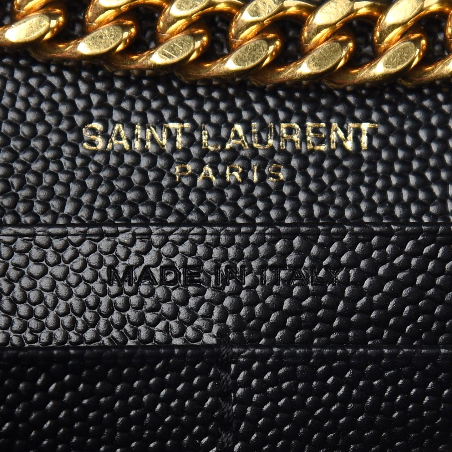 Grain De Poudre Matelasse Chevron Monogram Chain Wallet Black