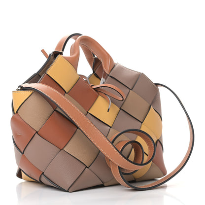 Loewe Calfskin Small Woven Basket Surplus Bag Hazelnut Camel 3 of 9