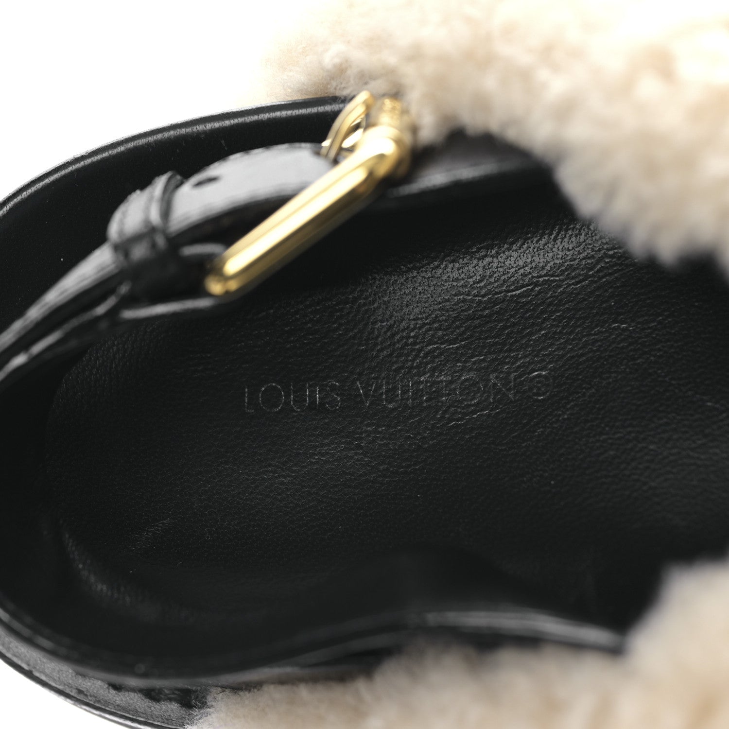 Louis Vuitton Shearling Calfskin Paseo Flat Comfort Sandal 37.5 Beige 7 of 7
