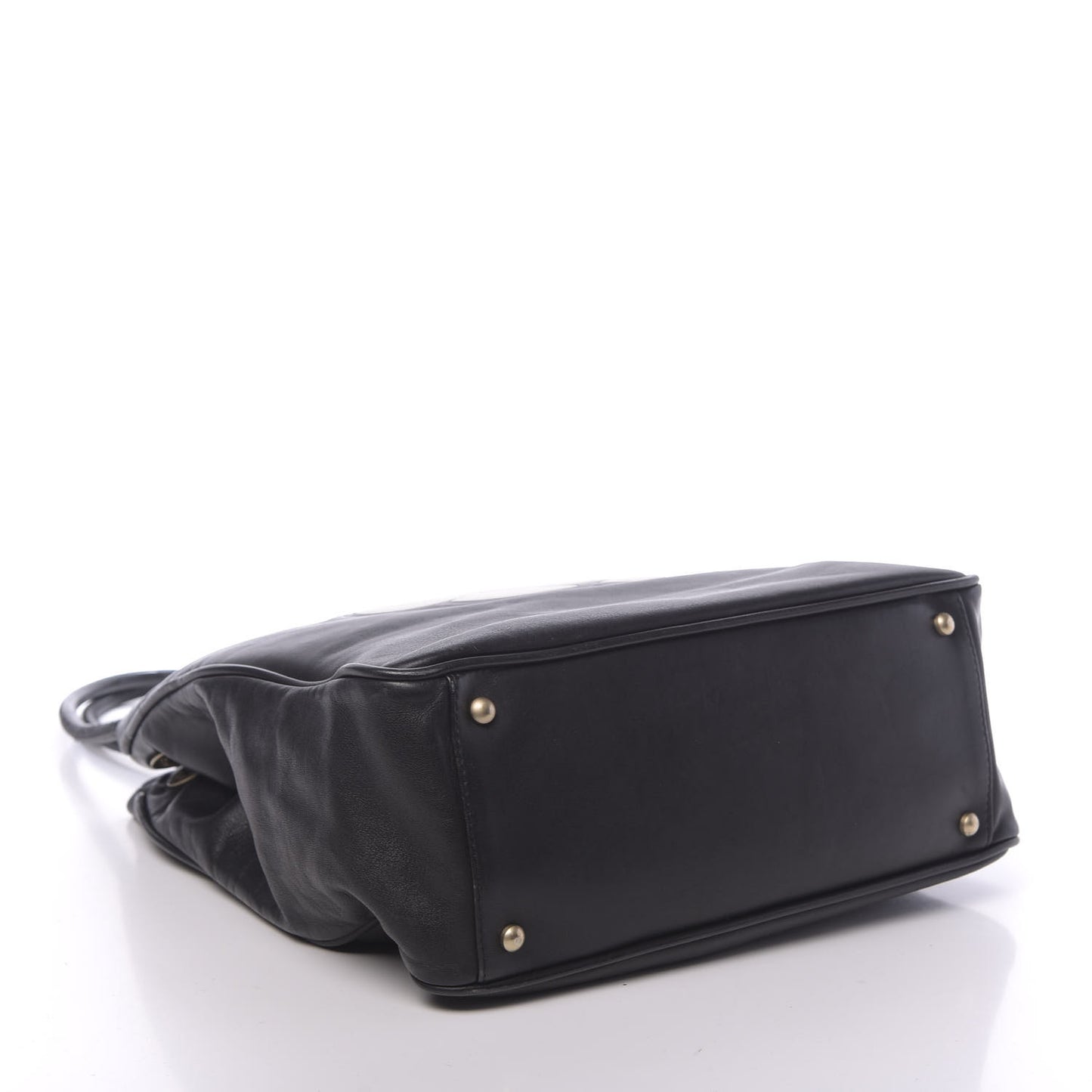 Lambskin Camellia Tote Black