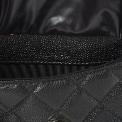 Chanel Caviar Fabric Graffiti Foldable Tote Bag With Chain Black Multicolor 11 of 20
