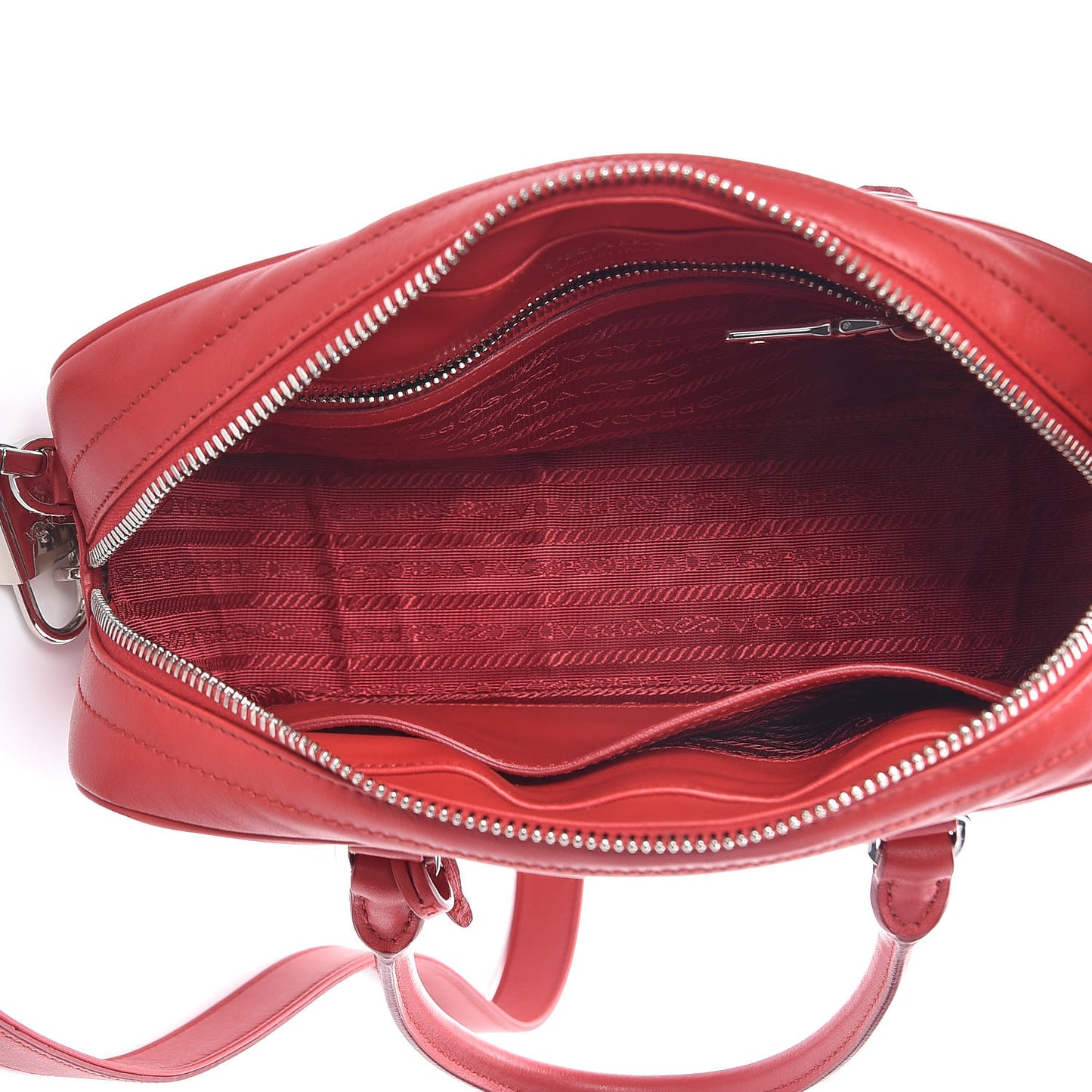 Soft Calfskin Impunture Diagramme Top Handle Crossbody Bag Rosso