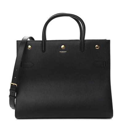 Burberry Calfskin Large Tile Tote Black 1 of 11