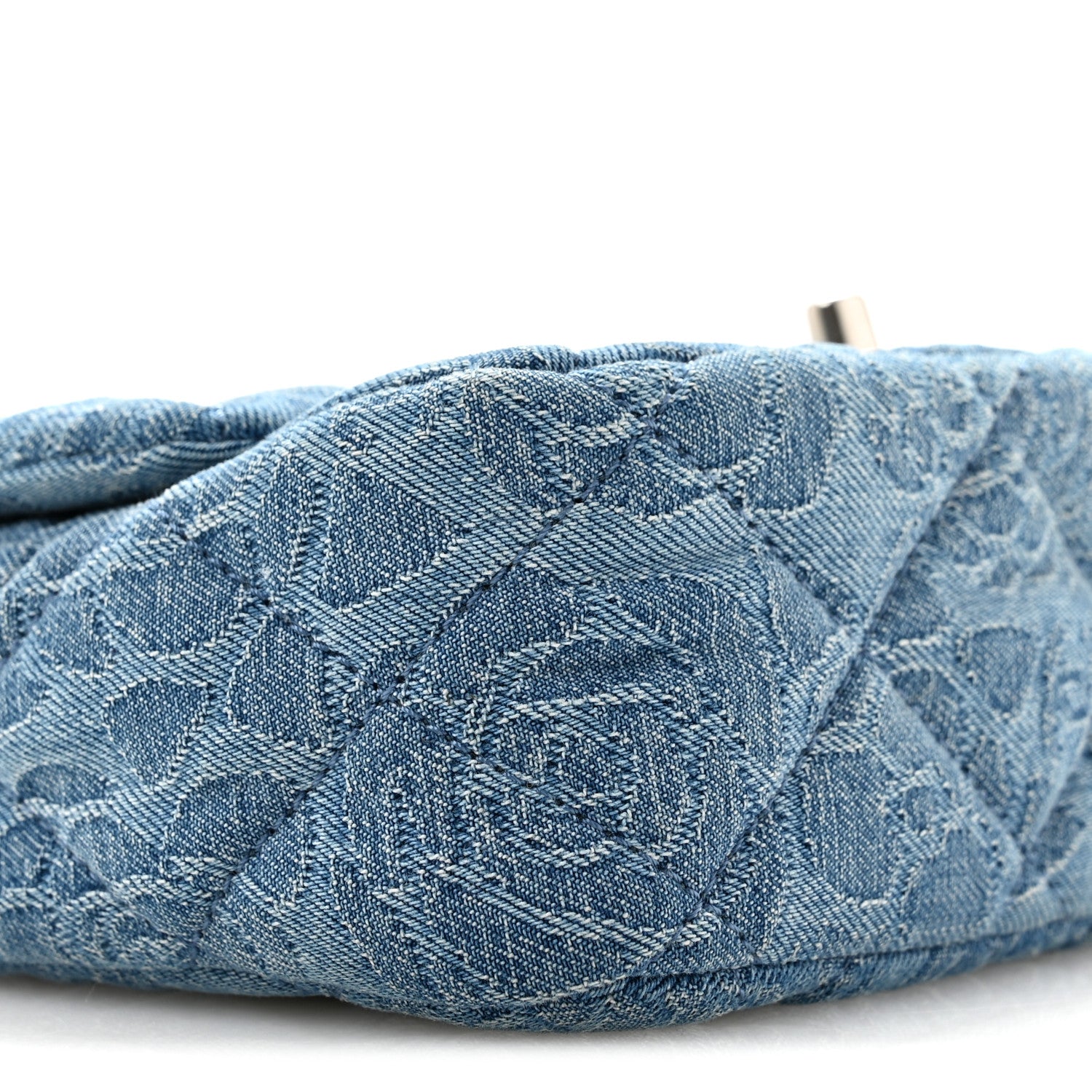 Chanel Denim Quilted Mini Camellia Sweetheart Flap Blue 9 of 12