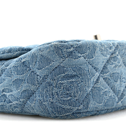 Chanel Denim Quilted Mini Camellia Sweetheart Flap Blue 9 of 12